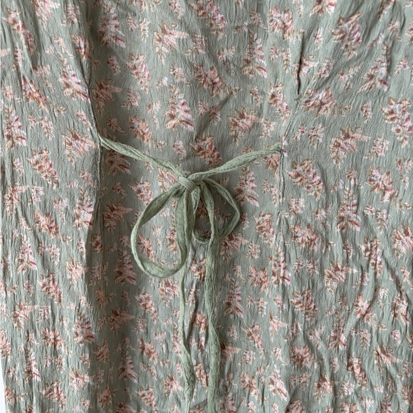 Vintage April Cornell Floral Dress Cottagecore Prairie Button Front Tie Back - Picture 9 of 12